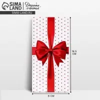 Конверт для денег &laquo;Бант красный&raquo;, 16.5 х 8 см