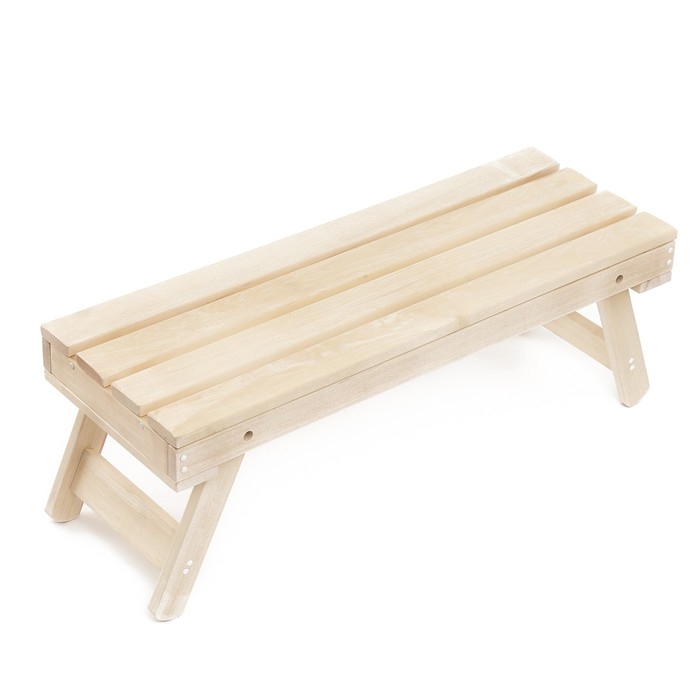 Лавка деревянная складная из липы, 120 х 44 х 43 см, для бани и дачи, нагрузка до 200 кг Лавка деревянная складная из липы, 120 х 44 х 43 см, для бани и дачи, нагрузка до 200 кг