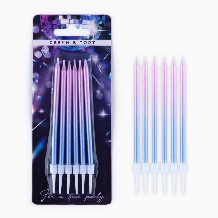 Свечи для торта &laquo;Make a wish&raquo;, 6 шт., 13 х 0,5 см