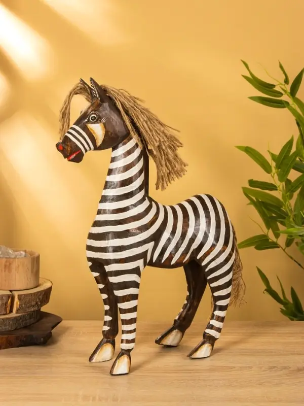 Сувенир "Зебра" дерево 30х12х45 см, цв. бело-коричневый