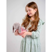 Мягкая игрушка &laquo;Зайка Ла-Пу-Ля в камбинизоне с короной&raquo;, цвет серый, 20см