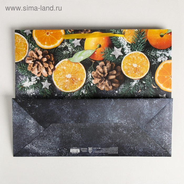 Пакет подарочный новогодний ламинированный &laquo;Мандарины&raquo;, XL 49 х 40 х 19 см, Новый год