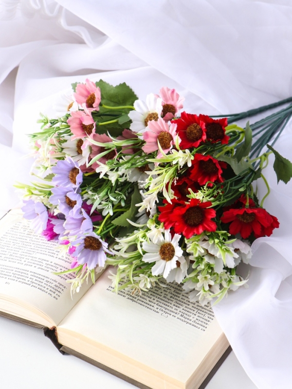 Букет "Альстромерия с зеленью" 27 см, микс