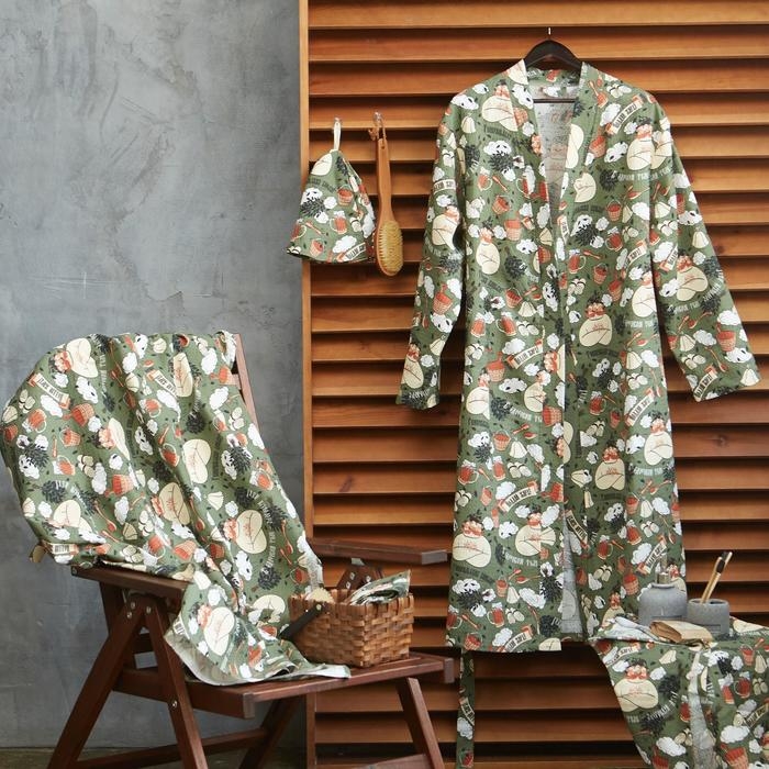 Халат мужской Этель Халат мужской Этель "Генеральская банька" рукав 3/4, размер 46-48, вафля 200г/м2, 100% хлопок