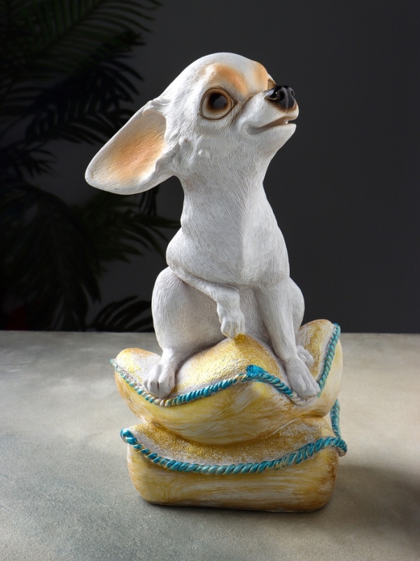 Копилка  "Чихуа на подушке" 33х20х20 см, белый