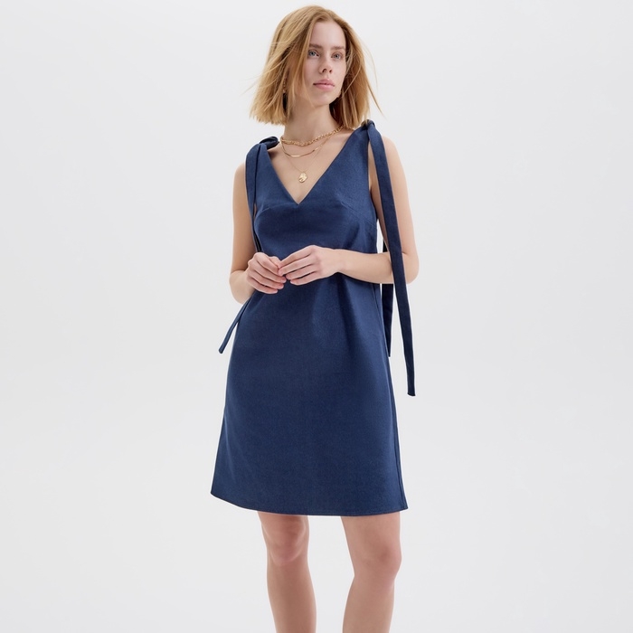 Платье женское MINAKU: Jeans Collection цвет синий, р-р 44 Платье женское MINAKU: Jeans Collection цвет синий, р-р 44