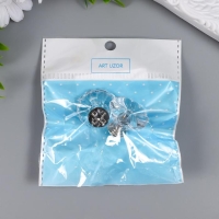 Ручка для шкатулки металл "Кристалл" набор 2 шт  серебро 2,5х2,8х2,8 см