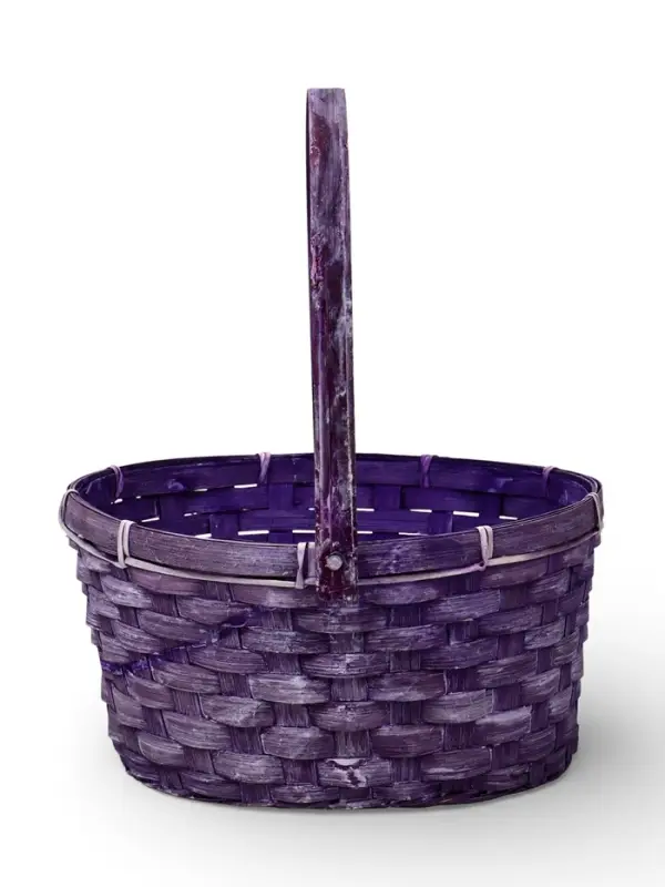 Корзина плетеная 26 х 12 х _ см, ручка складная h=21 см сиреневый (к7707692)