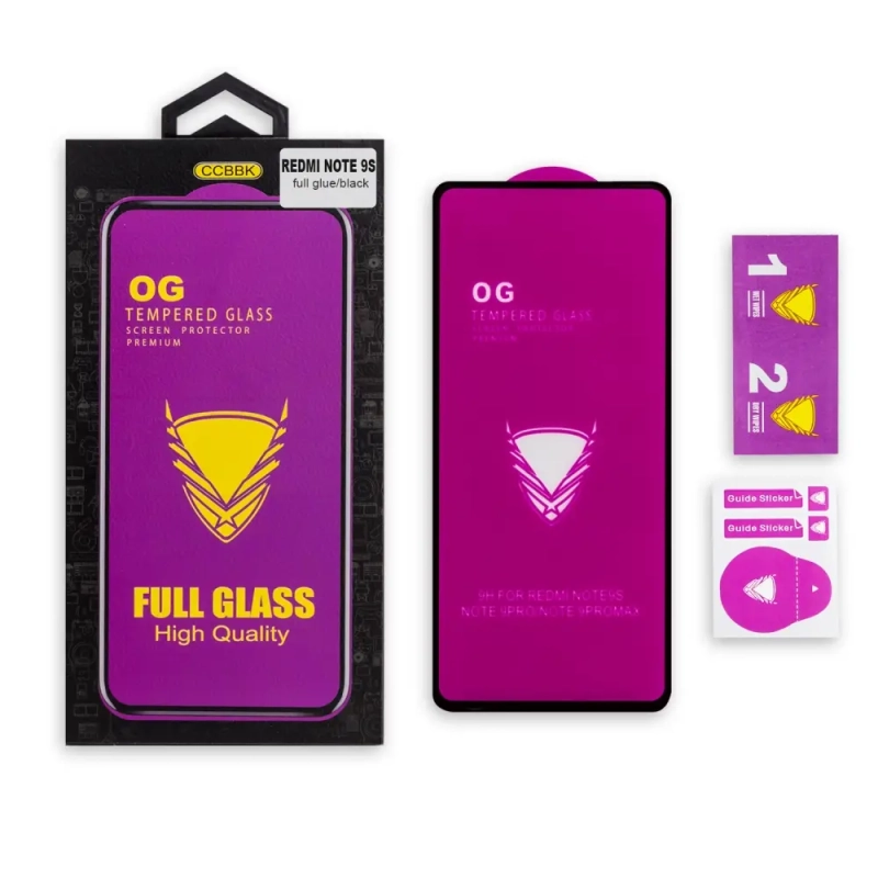 Защитное стекло Xiaomi Redmi Note 9S/Note 9 Pro OG 3D черное