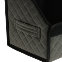 Органайзер кофр в автомобиль Cartage саквояж, экокожа стеганая, 50х30х30 см, серый