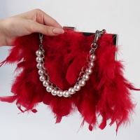 Цепочка для сумки, с жемчугом, d = 13 &plusmn; 1 мм, 2,3 &times; 16 &times; 11,5 мм, 29 &plusmn; 1 см, цвет серебряный