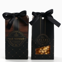 Подарочный набор &laquo;Деревянный: мужской&raquo;: чай, арахис в шоколадной глазури