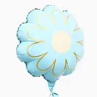 Воздушный шар фольгированный 21" "Ромашка" золотые лепестки, цвет  голубой сатин, набор 5 штук   109