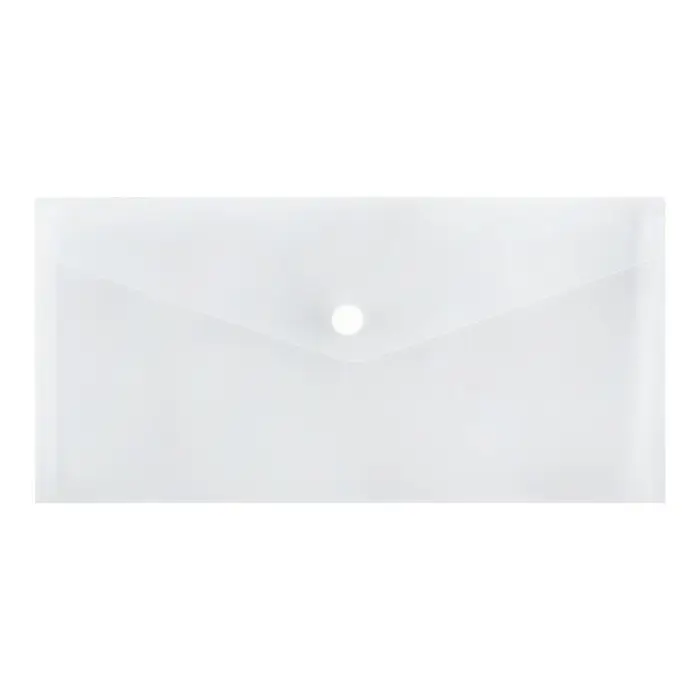 Папка-конверт на кнопке travel, 150 мкм, Calligrata Standard, прозрачная, белая