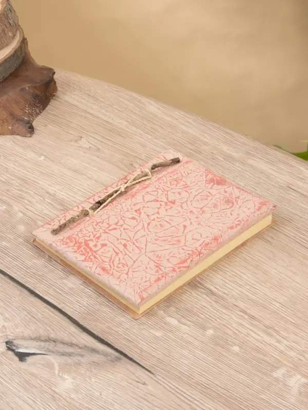 Блокнотик плетеный,48 листов, 14х18х2 см, цв. бежево-красный