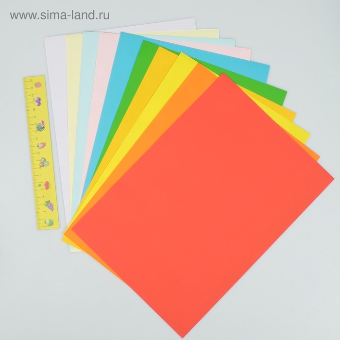 Бумага цветная двусторонняя А4, 12 листов, 12 цветов &laquo;Каляка-Маляка&raquo;