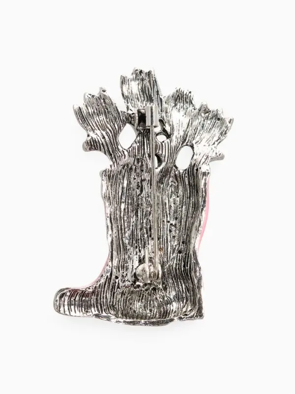 Брошь "Цветы Тюльпанов в Сапогах", цвет бело-розовый в серебре