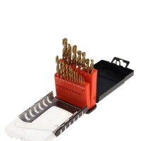 Набор свер по металлу ТУНДРА, HSS-Tin, цилиндрический хвостовик, 1 - 10 мм, 19 шт.