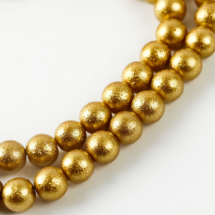 Бусины из стекла, набор 78 шт., размер 1 шт. &mdash; 10 мм, цвет жёлтое золото
