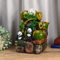 Фонтан "Панды на мельнице" 25х15х16 см (с подсветкой)