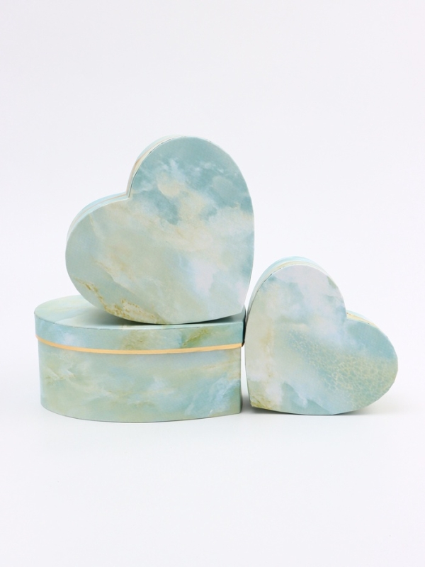 Набор коробок 3 в 1 сердца 22 х 20 х 9;  18.5 х 17 х 7.5; 1 6 х 14 х 6 см