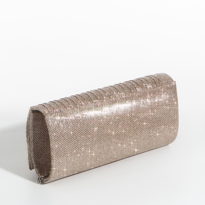 Клатч на магните, длинная цепочка, цвет золотистый