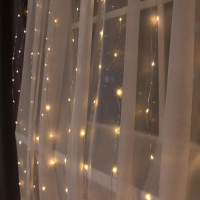 Гирлянда &laquo;Занавес&raquo; 2 &times; 3 м роса, IP20, серебристая нить, 450 LED, свечение тёплое белое, 8 режимов, 220 В