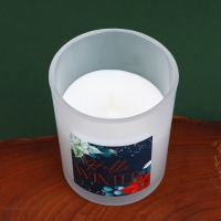 Новогодняя свеча в стакане &laquo;Новый год: Hello winter&raquo;, аромат еловые шишки, 7 х 7 х 8,5 см.