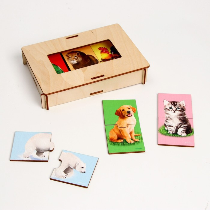 Пазл двойной &laquo;Животные&raquo; (головоломка), 12 пазлов, 24 детали