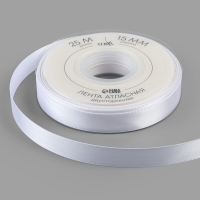 Лента атласная двухсторонняя №0029 15мм*25&plusmn;1м белый TR