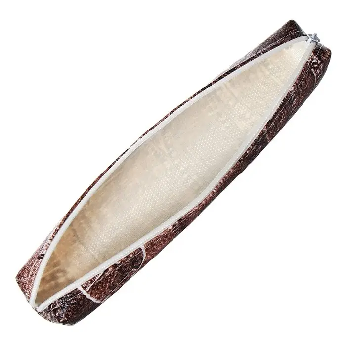 Пенал школьный на молнии "Джинс", цвет коричневый