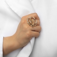 Кольцо металл &laquo;Цветок&raquo; роза, цвет золото, размер 17