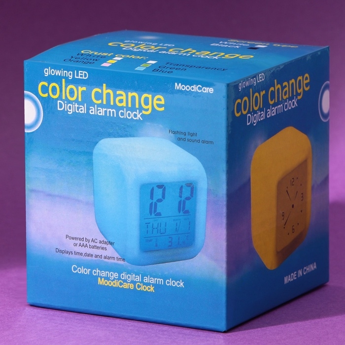 Часы будильник электронные &laquo;Котик&raquo;, мод.49, 7,8 х 7,8 см.