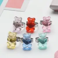 Кольцо детское Выбражулька &laquo;Мармеладный мишка&raquo;, МИКС в серебре, безразмерное