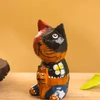 Сувенир интерьерный "Котики" 5х5х8 см, дерево, цв. рыжий