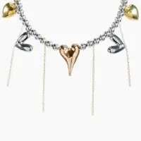 Набор 2 предмета: колье, серьги "Сердце" любовь, цветной