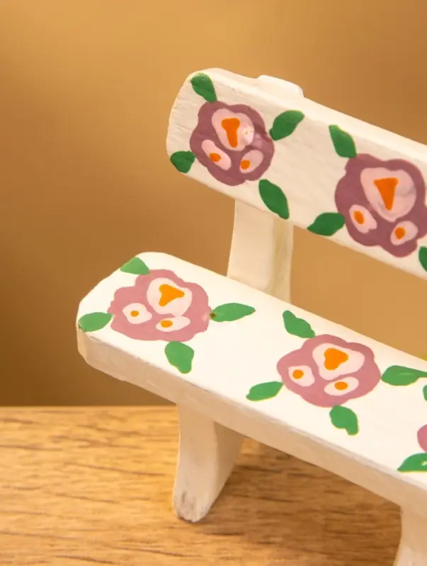 Сувенир дерево "Скамейка с цветами" цв. белый, 6,5х3,5х6 см