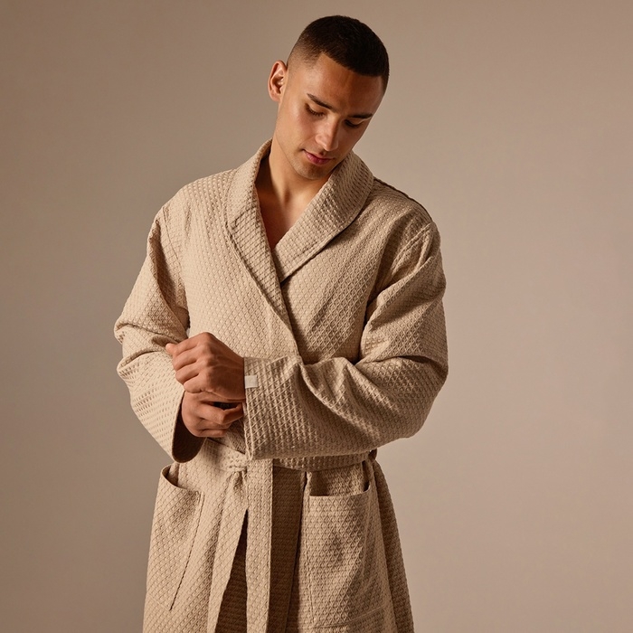 Халат вафельный мужской SL HOME: Waffle Халат вафельный мужской SL HOME: Waffle "Саббиа", размер XL, 100% хлопок, 320 г/м2