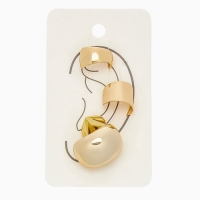 Набор серьги и каффы 4 шт. &laquo;Фигуры&raquo; объёмные, цвет золото