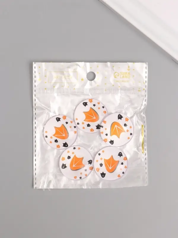 Кабошон стекло для творчества "Круг. Следы утки" 3х3 см