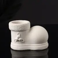 Подсвечник "Валенок" 10х7х6 см, натуральный, гипс