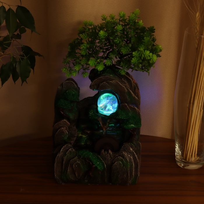 Фонтан "Каменное местечко под деревом" 29х16 см (с подсветкой)