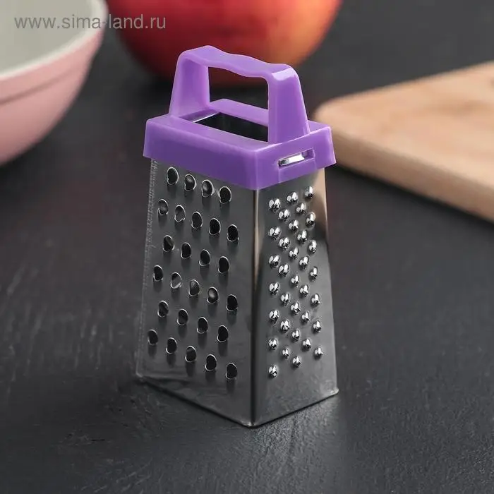 Тёрка четырёхгранная Доляна &laquo;Мини&raquo;, 3.5&times;6.5&times;3 см, для корицы и шоколада, МИКС