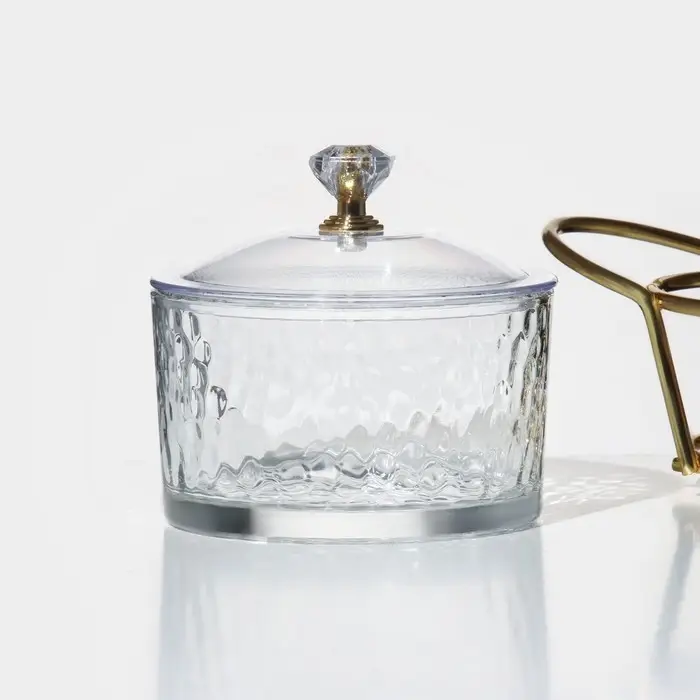 Набор стеклянных конфетниц &laquo;Богема&raquo;, на подставке 24&times;9,5&times;8,5 см, 2 шт, цвет металла золотой