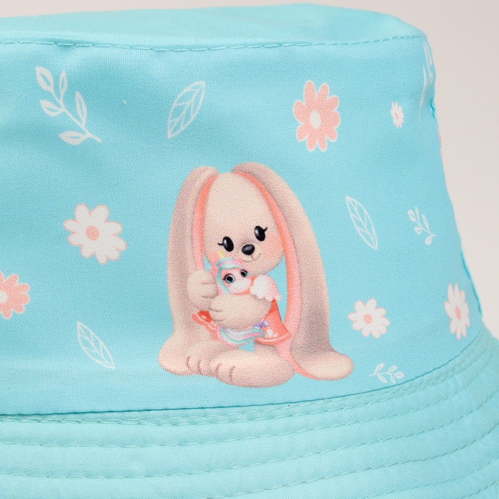 Панама детская для девочки &laquo;Зайка Лу&raquo;, цвет голубой, р-р 54