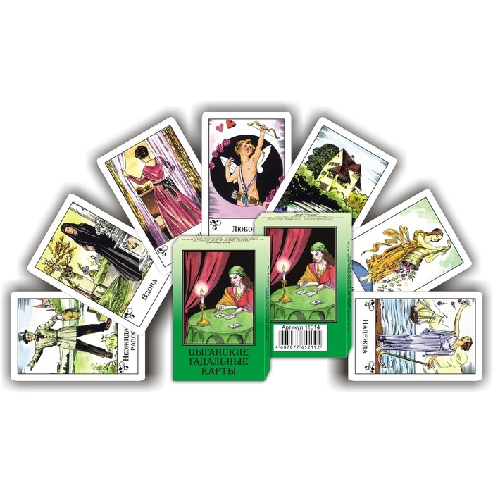 Карты таро Цыганское, карты гадальные, с инструкцией, 37 карт, 5 х 7.5 см 11014 Карты таро Цыганское, карты гадальные, с инструкцией, 37 карт, 5 х 7.5 см 11014