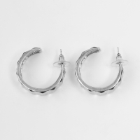 Серьги-кольца &laquo;Геометрия&raquo; орнамент, цвет серебро, d=2,8 см