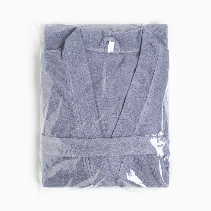 Халат махровый Экономь и Я, мужской размер 56-58 цвет серый, 100% хлопок с AIRO, 320 г/м2 Халат махровый Экономь и Я, мужской размер 56-58 цвет серый, 100% хлопок с AIRO, 320 г/м2