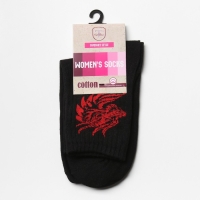 Носки "Дракон", цвет черный/красный, размер 23 Носки "Дракон", цвет черный/красный, размер 23