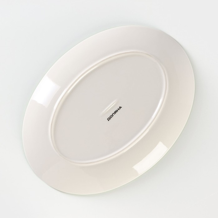 Блюдо фарфоровое для подачи Доляна &laquo;Зелёный сад&raquo;, 25&times;18,5 см, цвет белый